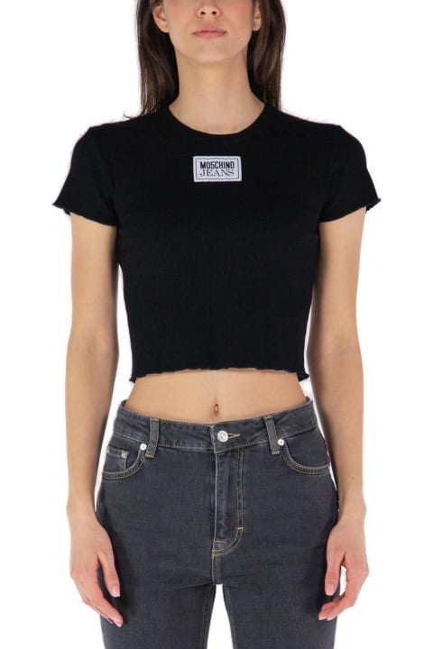 Moschino for Women Moschino Jeans Lettuce Hem Cropped T-shirt