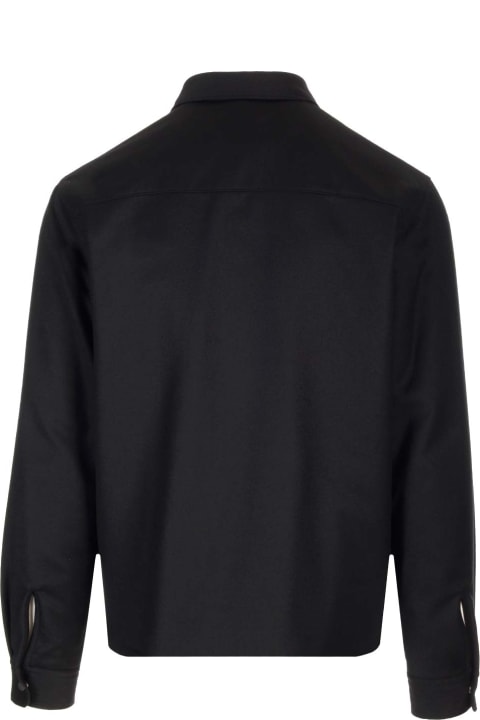 Coats & Jackets for Men Zegna Black Wool Overshirt