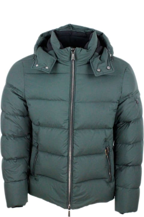 Moorer for Men Moorer Goose Down Padded Bomber Jacket With Removable Hood