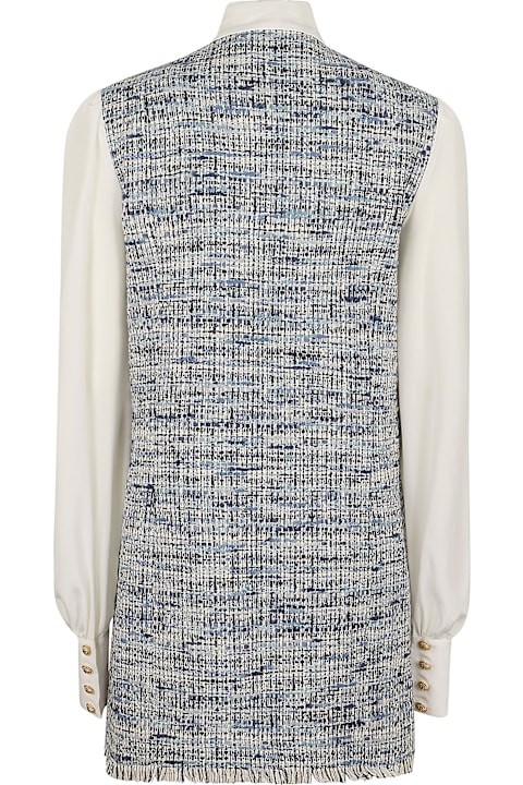 Homeware Balmain 4 Pkts Pussy Bowl Tweed Crepe Dress