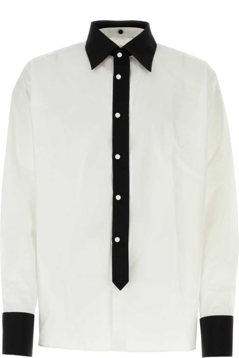 Shirts for Men Prada White Poplin Oversize Shirt