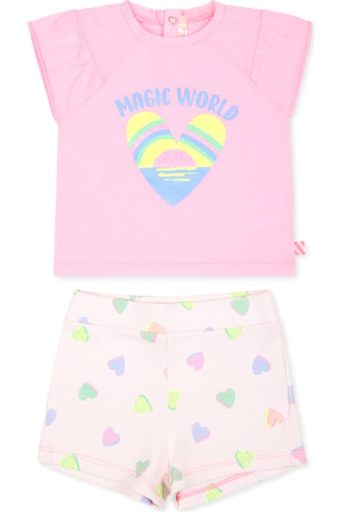 Homeware Billieblush Pink Suit For Baby Girl With Hearts