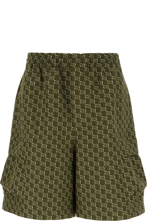 Pants for Men Gucci Printed Cotton Bermuda Shorts