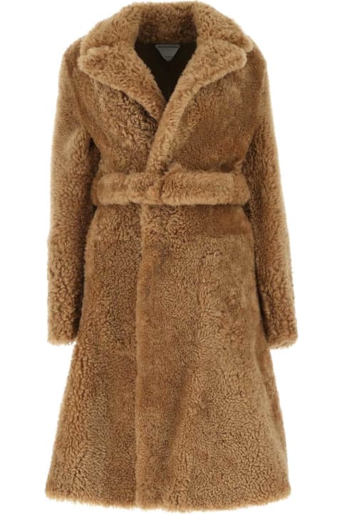 Bottega Veneta Coats & Jackets for Women Bottega Veneta Camel Shearling Coat