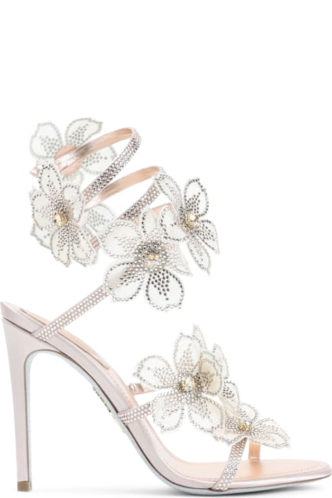 René Caovilla for Men René Caovilla Rene Caovilla Leather Peach Flower Sandals
