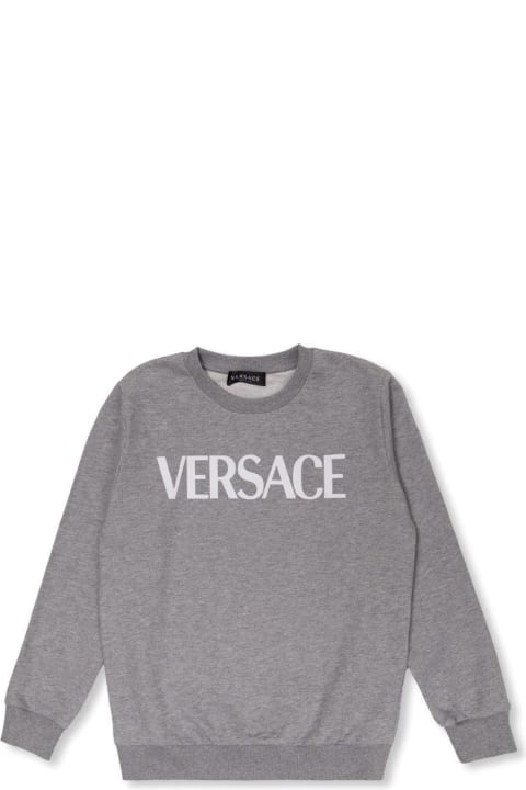 Versace Sweaters & Sweatshirts for Girls Versace Logo-printed Crewneck Sweatshirt