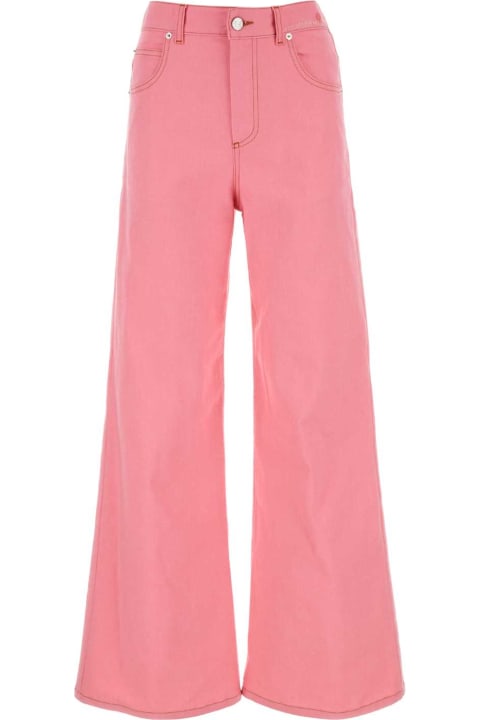 Marni Pants & Shorts for Women Marni Pink Stretch Denim Wide-leg Jeans