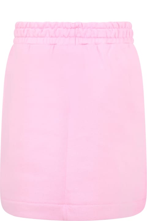 Bottoms for Girls MSGM Pink Skirt For Girl With Red Logo
