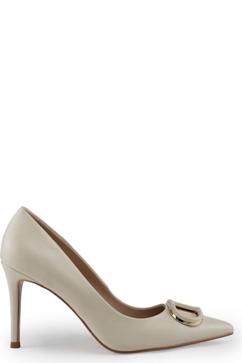 Homeware TwinSet Leather Pumps With Oval-t Logo