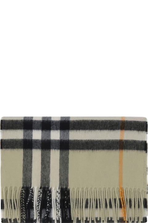 Burberry Accessories for Men Burberry 'mu Giant' Light Green Cashmere Scarf