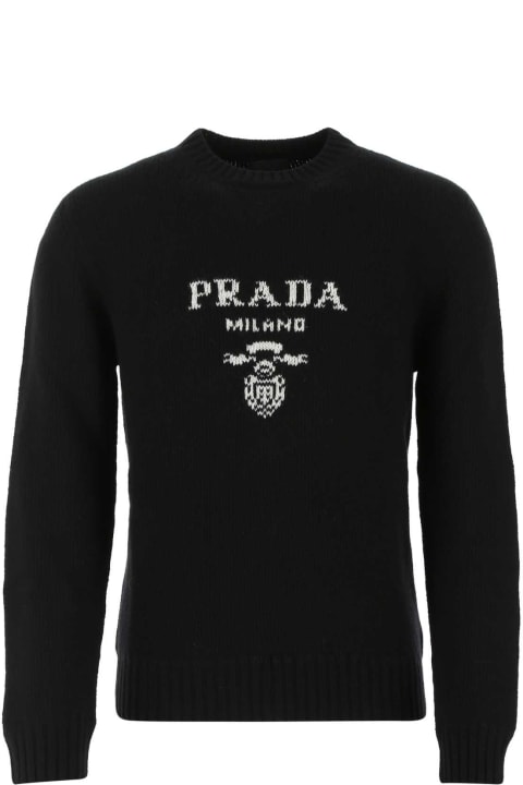 Clothing for Men Prada Black Wool Blend Sweater