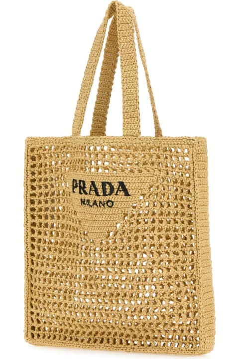 Totes for Men Prada Raffia Shopping Bag