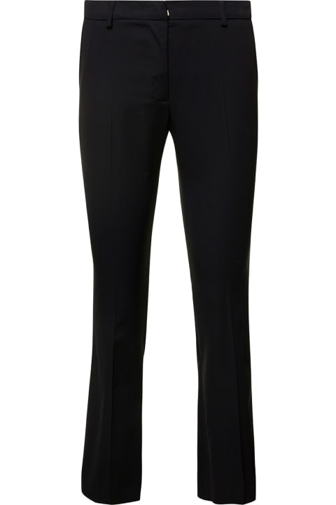 PT01 Clothing for Women PT01 Black Cropped Flared Jaine Pants In Wool Woman
