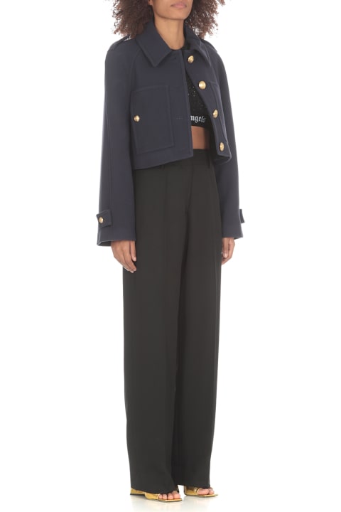 Palm Angels for Women Palm Angels Gold Buttons Cropped Blazer