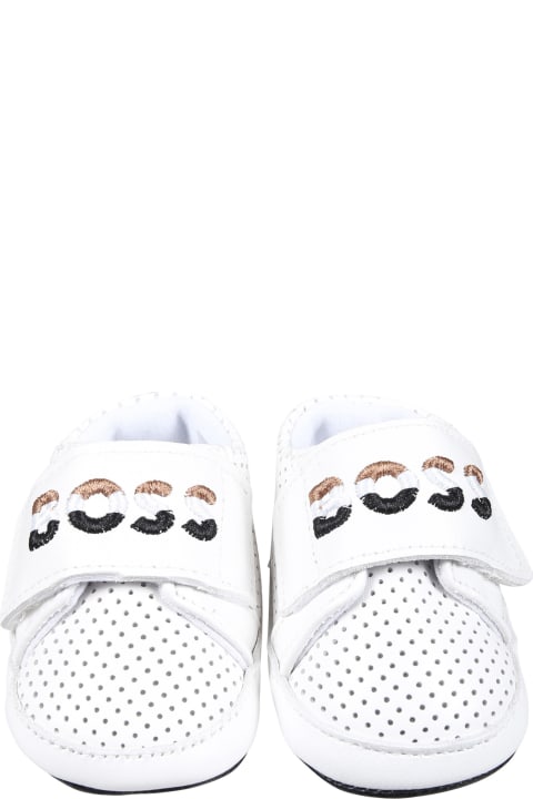 Hugo Boss Shoes for Baby Girls Hugo Boss White Sneakers For Baby Boy With Logo