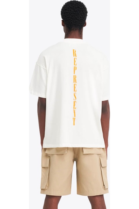 REPRESENT Topwear for Men REPRESENT Reborn T-shirt Off white t-shirt with graphic print and logo - Reborn T-Shirt