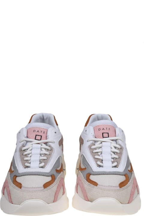 D.A.T.E. Sneakers for Women D.A.T.E. Fuga Sneakers In White/ Cream Leather And Suede