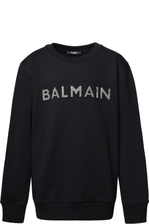 Fashion for Kids Balmain Logo Embellished Crewneck Sweatshirt