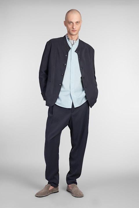 Giorgio Armani for Men Giorgio Armani Shirt In Cyan Cotton