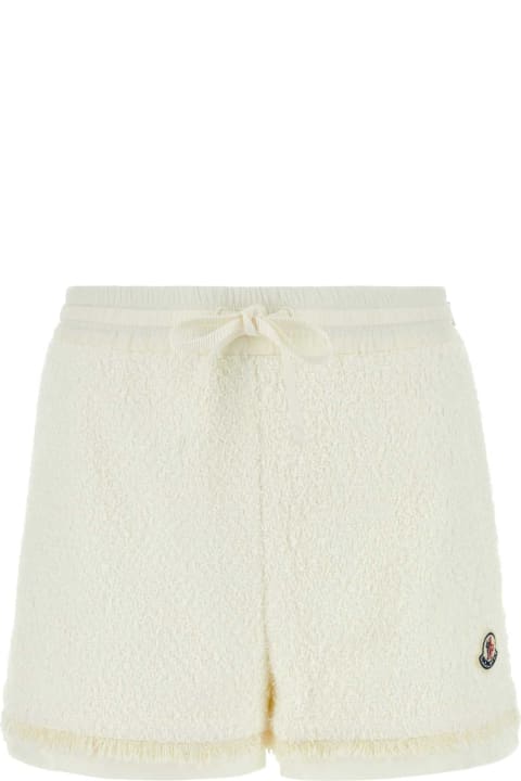 Pants & Shorts for Women Moncler Ivory Tweed Shorts