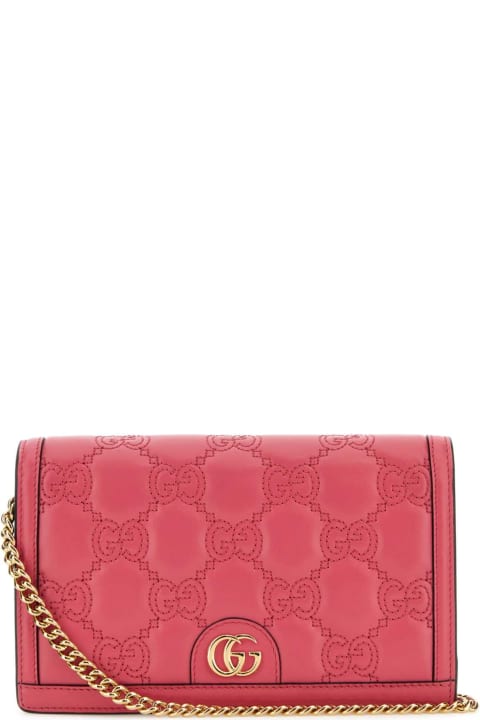 Gifts For Her for Women Gucci Dark Pink Leather Gg Wallet