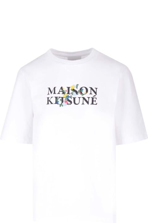 ウィメンズ新着アイテム Maison Kitsuné Flowers Embroidery T-shirt