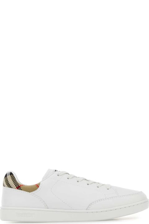 Burberry White Leather Set Sneakers