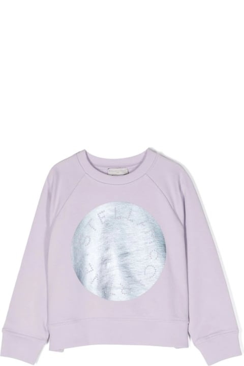 Fashion for Girls Stella McCartney Kids Lilac Sweatshirt With Metallic Logo Disc