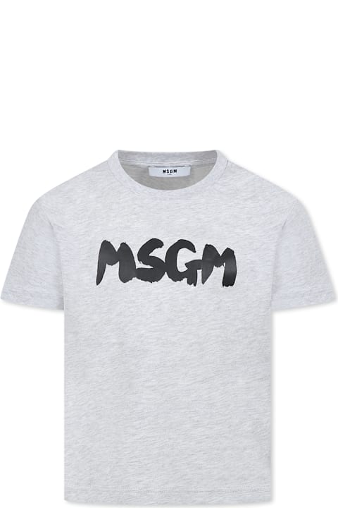Homeware MSGM Grey T-shirt For Kids With Logo