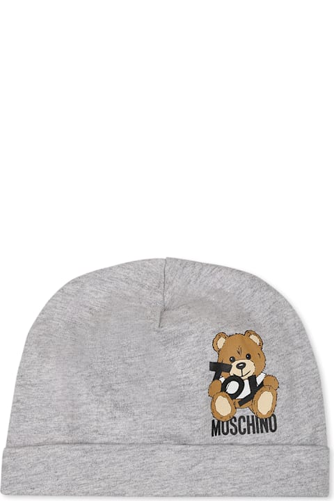 Homeware Moschino Grey Accessory Set For Babykids With Teddy Bear
