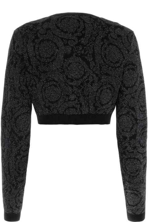 Sweaters for Women Versace Embroidered Stretch Viscose Blend Cardigan