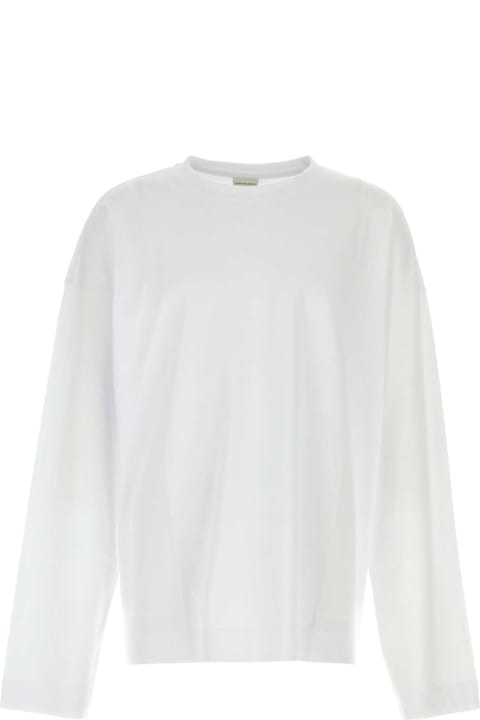 Dries Van Noten Topwear for Men Dries Van Noten White Cotton Hegland Oversize T-shirt