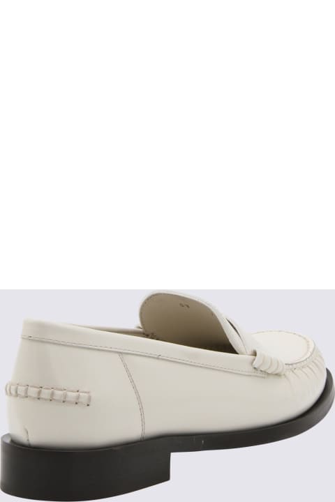 Flat Shoes for Women Ferragamo Cream Leather Irina Loafers