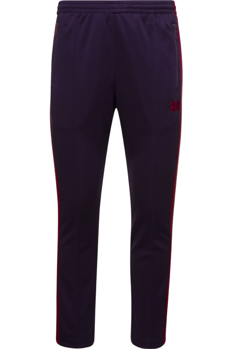 Purple Track Pants With Side Stripes Detailing Man Needles