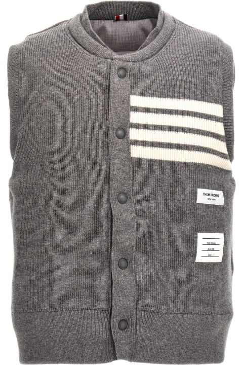 Thom Browne Coats & Jackets for Men Thom Browne '4 Bar' Reversible Wool Vest