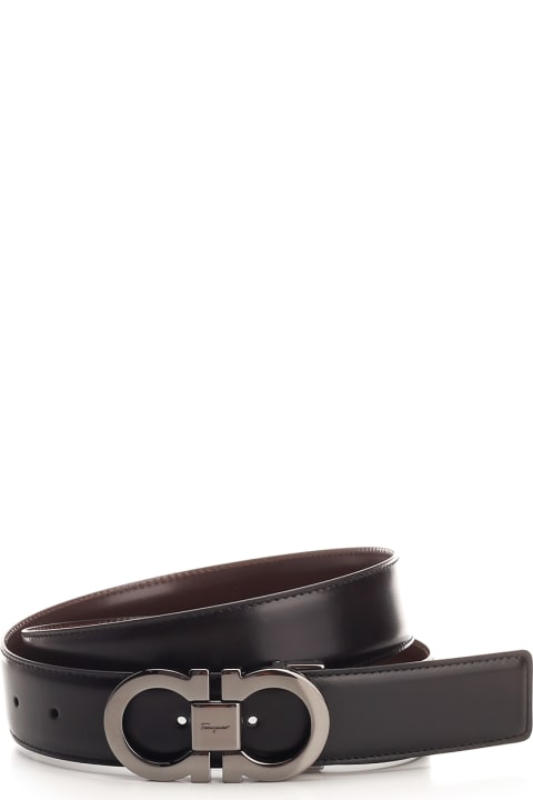 Ferragamo Belts for Men Ferragamo Black/brown 'gancini' Reversible Belt