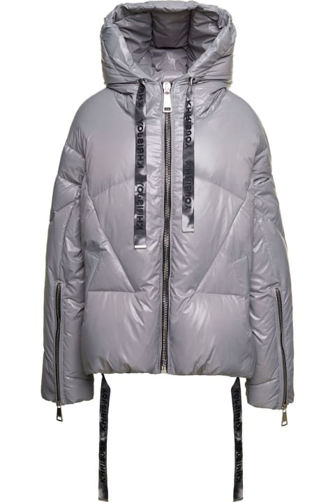 ウィメンズ Khrisjoyのコート＆ジャケット Khrisjoy Grey 'puff Khris Iconic' Oversized Down Jacket With Hood In Polyester Woman