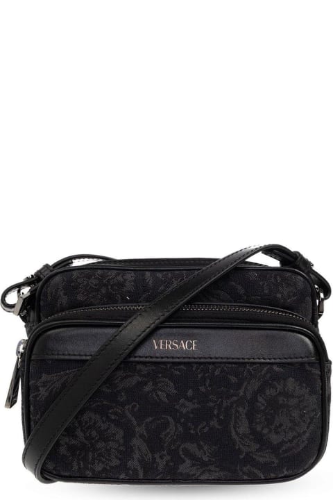 Versace Shoulder Bags for Men Versace Barocco Athena Zipped Messenger Bag