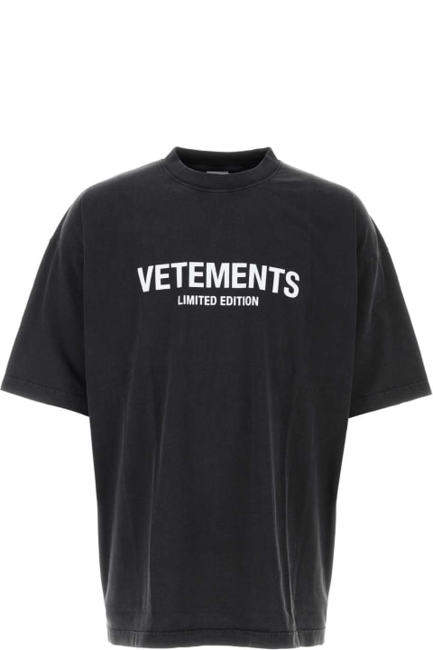 VETEMENTS Clothing for Men VETEMENTS Slate Cotton Oversize T-shirt
