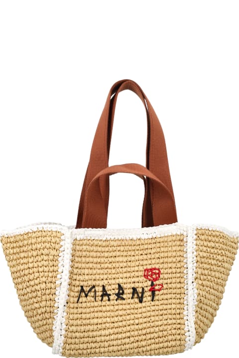 Marni Bags for Women Marni Raffia Effect Macramé Knitted Sillo Shopping Bag
