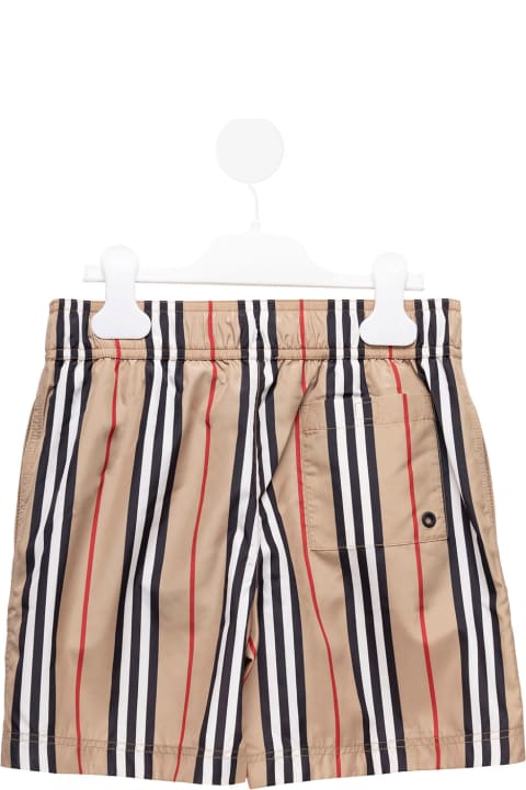 Icon Stripes Nylon Swim Shorts Burbeerry Kids Boy