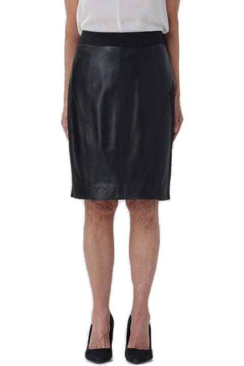 Pinko for Women Pinko High-waist Zipped Leather Skirt