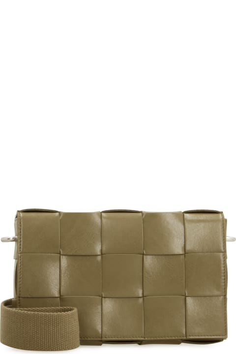 Shoulder Bags for Men Bottega Veneta Cassette Leather Crossbody Bag