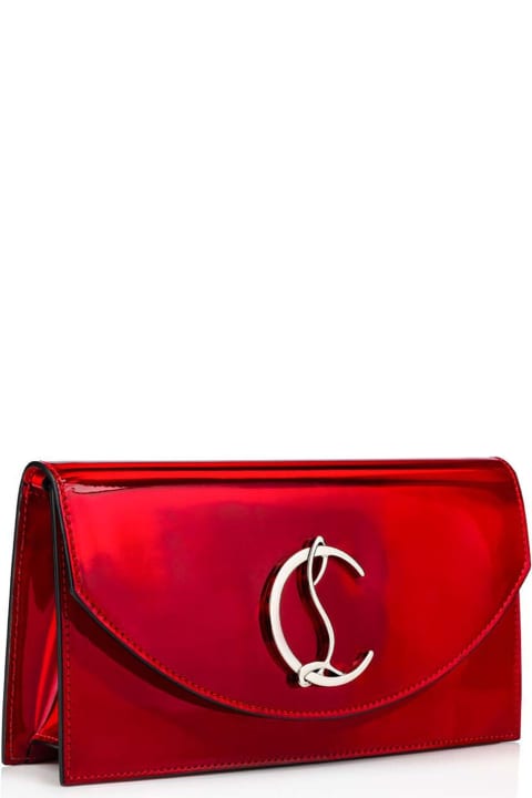 Christian Louboutin for Women Christian Louboutin Christian Louboutin Metal Red Patent Loubi54 Clutch Bag