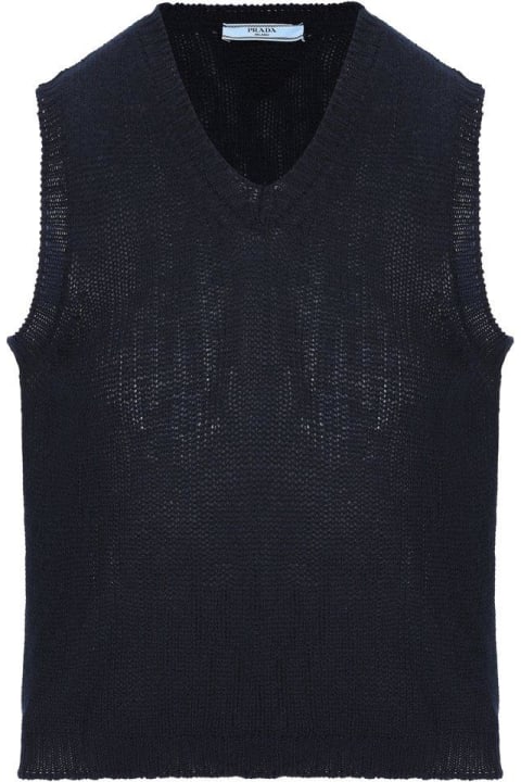 Prada Coats & Jackets for Women Prada V-neck Knitted Vest