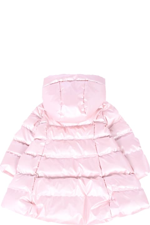 インテリア Monnalisa Pink Down Jacket For Baby Girl With Logo
