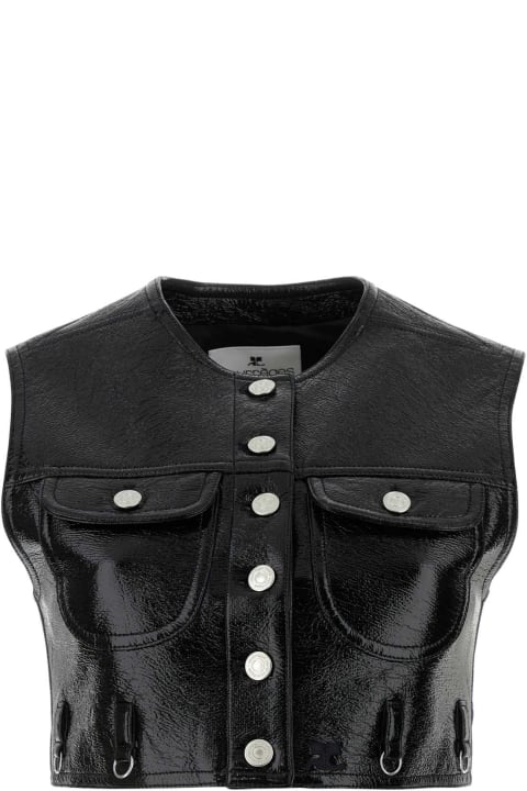 Courrèges Coats & Jackets for Women Courrèges Black Vinyl Vest