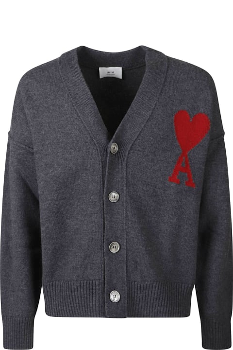 Ami Alexandre Mattiussi Sweaters for Women Ami Alexandre Mattiussi Logo Detail Rib Trim Cardigan