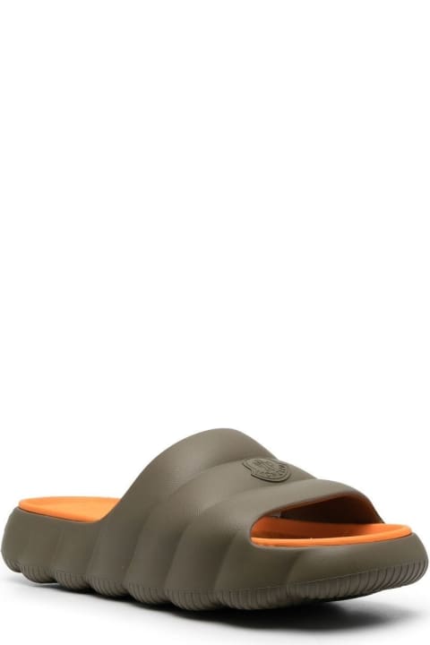 Other Shoes for Men Moncler Orange And Military Green Lilo Slides