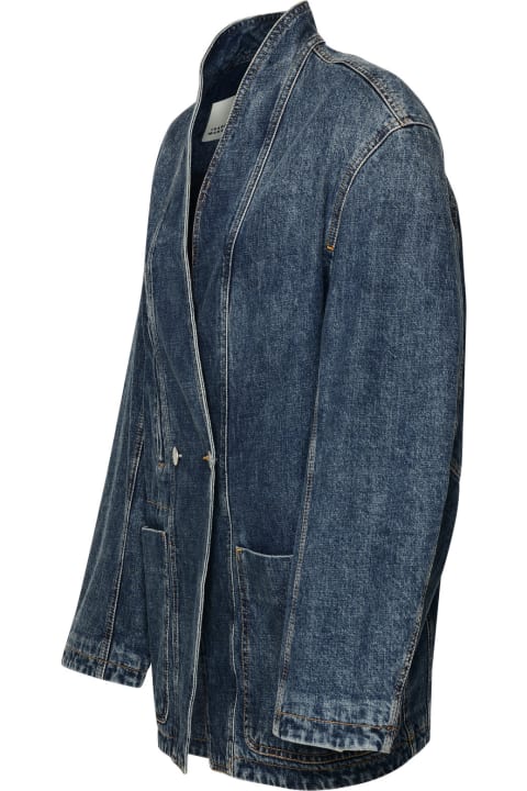Isabel Marant Coats & Jackets for Women Isabel Marant 'ikena' Blue Cotton Jacket